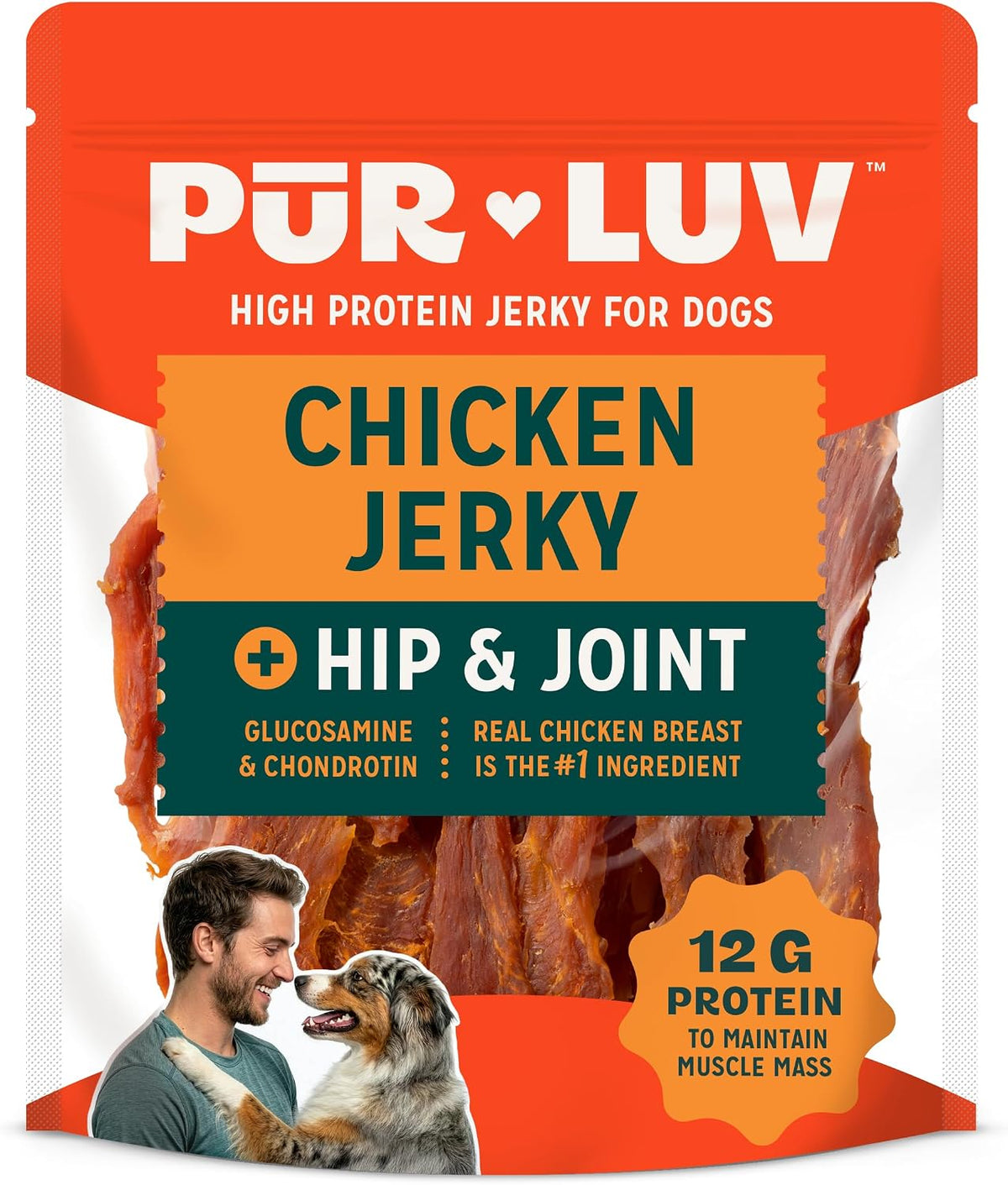 Chicken Jerky Dog Treats, Made with 100% Real Chicken Breast, 16 Ounces, Healthy, Easily Digestible, Long-Lasting, High Protein, Satisfies Dog's Urge to Chew