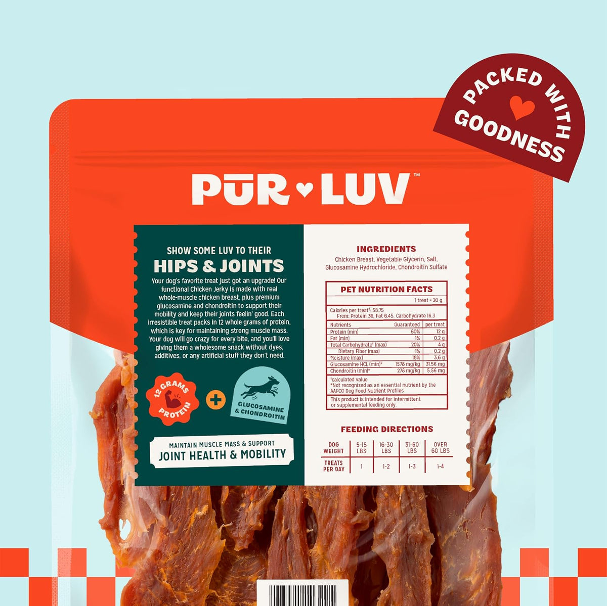 Chicken Jerky Dog Treats, Made with 100% Real Chicken Breast, 16 Ounces, Healthy, Easily Digestible, Long-Lasting, High Protein, Satisfies Dog's Urge to Chew