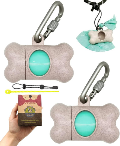 Dog Poop Pickup Bags Holder Dispenser with Standard-Sized Leak-Proof Scented Doggy Waste Bags and Carabiner with Safety Lock&Fastener Never Loose on Leash Lead Again (1 Holder 15 Bags, Black)