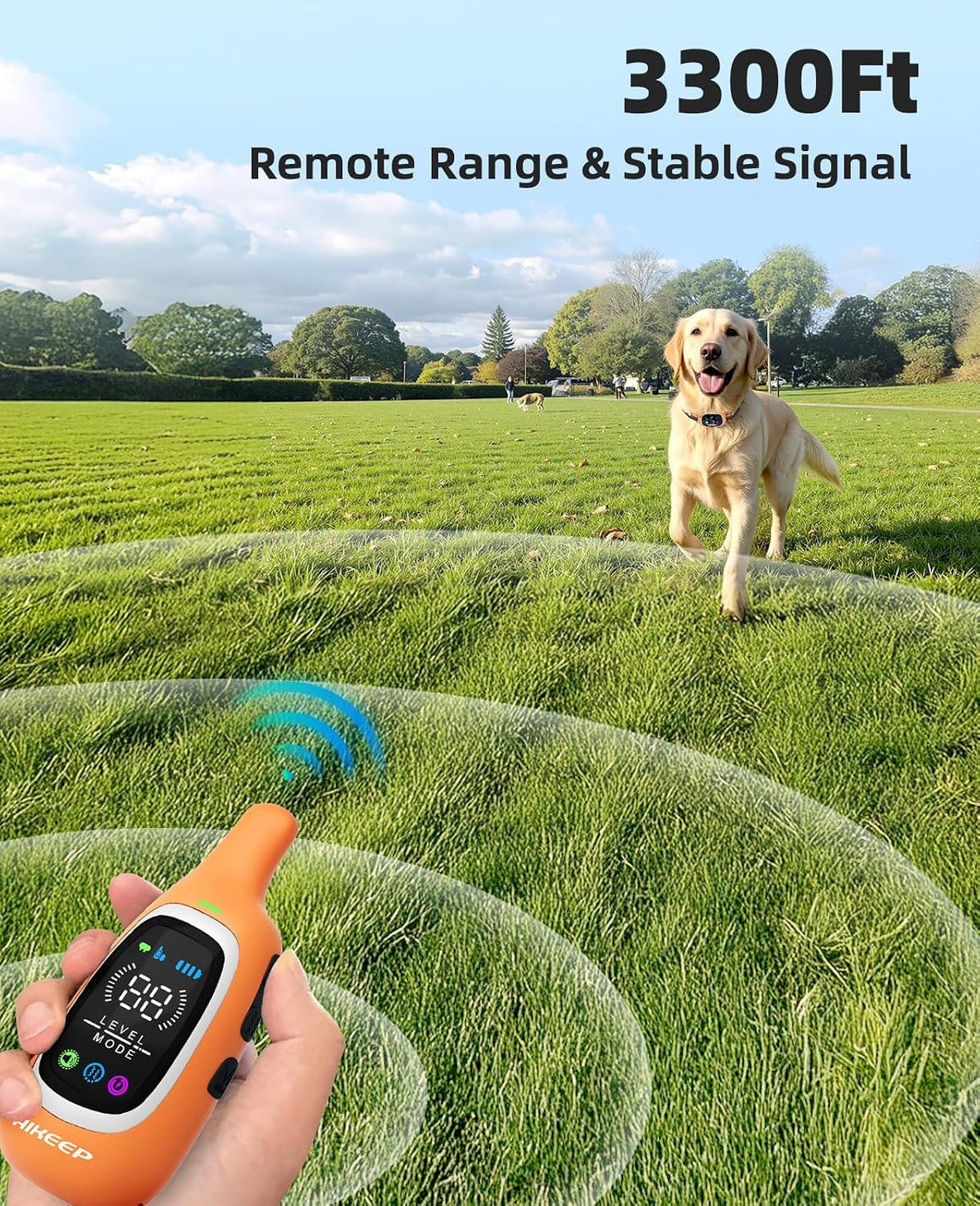 2-in-1 Dog Shock Collar and Bark Collar for Dogs – 3300FT Dog Training Collar with Remote, IP67 Waterproof e Collar with Anti-Bark/Beep/Vibration/Shock Modes for Small Medium Large Dog(8-120Lbs)