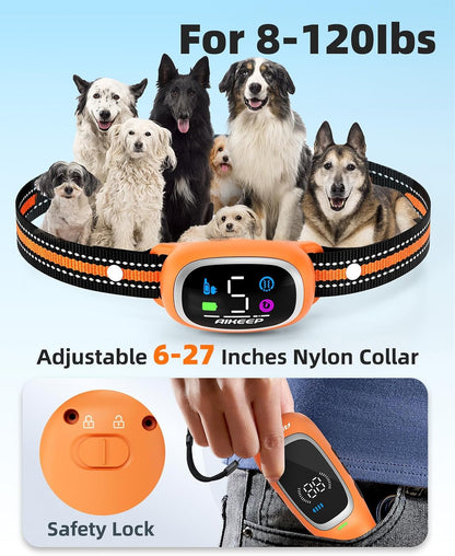 2-in-1 Dog Shock Collar and Bark Collar for Dogs – 3300FT Dog Training Collar with Remote, IP67 Waterproof e Collar with Anti-Bark/Beep/Vibration/Shock Modes for Small Medium Large Dog(8-120Lbs)