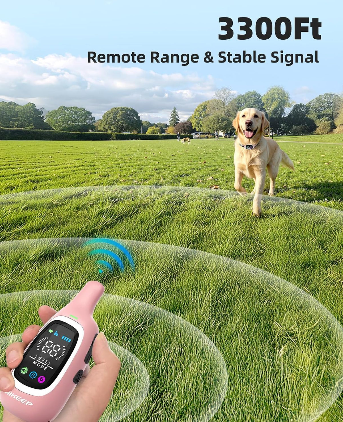 2-in-1 Dog Shock Collar and Bark Collar for Dogs – 3300FT Dog Training Collar with Remote, IP67 Waterproof e Collar with Anti-Bark/Beep/Vibration/Shock Modes for Small Medium Large Dog(8-120Lbs)