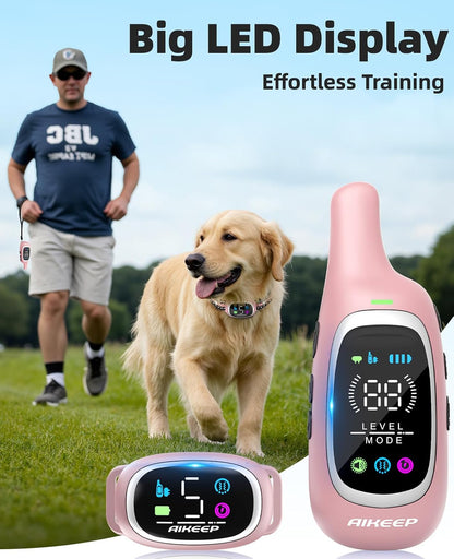 2-in-1 Dog Shock Collar and Bark Collar for Dogs – 3300FT Dog Training Collar with Remote, IP67 Waterproof e Collar with Anti-Bark/Beep/Vibration/Shock Modes for Small Medium Large Dog(8-120Lbs)