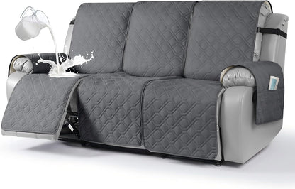 VANSOFY Waterproof Recliner Couch Covers Washable, Dark Gray,3 Seater