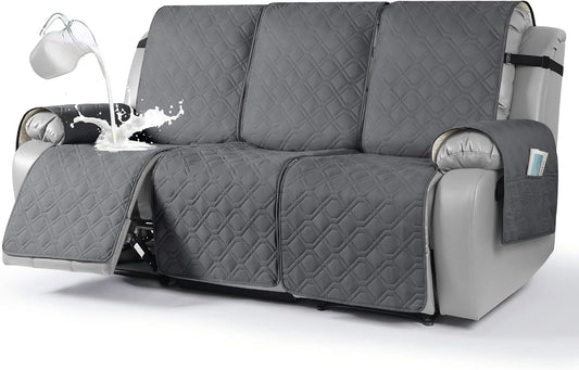 VANSOFY Waterproof Recliner Couch Covers Washable, Dark Gray,3 Seater