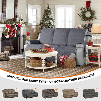 VANSOFY Waterproof Recliner Couch Covers Washable, Dark Gray,3 Seater
