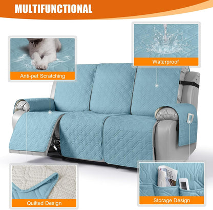 VANSOFY Waterproof Recliner Couch Covers Washable, Dark Gray,3 Seater