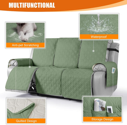 VANSOFY Waterproof Recliner Couch Covers Washable, Dark Gray,3 Seater