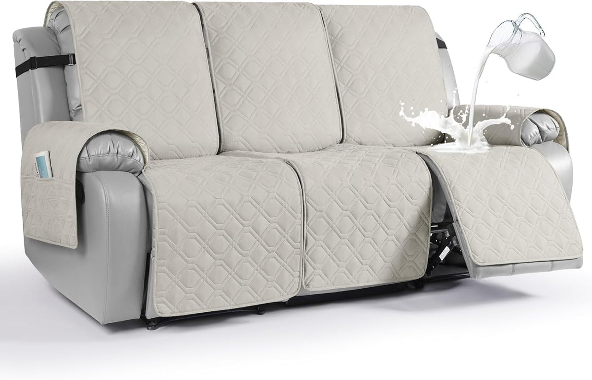 VANSOFY Waterproof Recliner Couch Covers Washable, Dark Gray,3 Seater