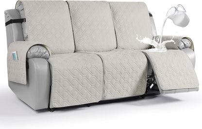 VANSOFY Waterproof Recliner Couch Covers Washable, Dark Gray,3 Seater