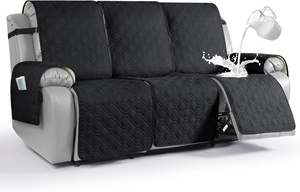 VANSOFY Waterproof Recliner Couch Covers Washable, Dark Gray,3 Seater