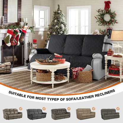 VANSOFY Waterproof Recliner Couch Covers Washable, Dark Gray,3 Seater