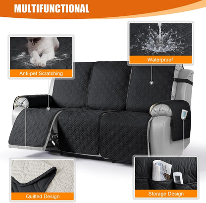 VANSOFY Waterproof Recliner Couch Covers Washable, Dark Gray,3 Seater