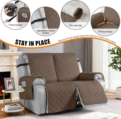 VANSOFY Waterproof Recliner Couch Covers Washable, Dark Gray,3 Seater