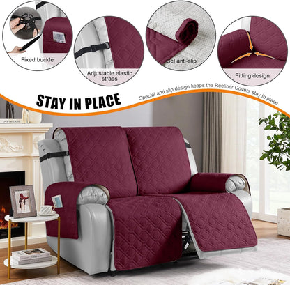 VANSOFY Waterproof Recliner Couch Covers Washable, Dark Gray,3 Seater