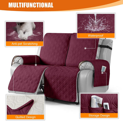 VANSOFY Waterproof Recliner Couch Covers Washable, Dark Gray,3 Seater