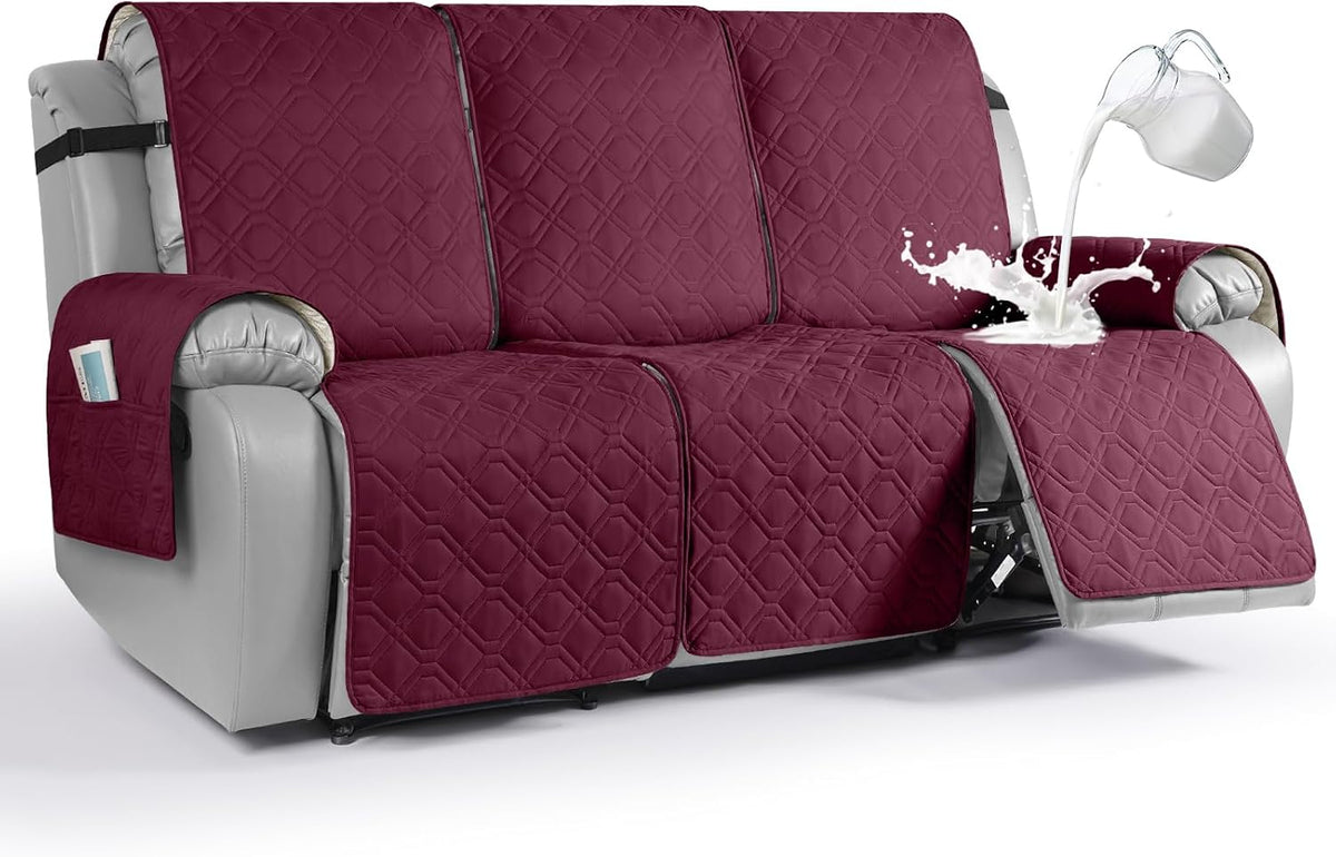 VANSOFY Waterproof Recliner Couch Covers Washable, Dark Gray,3 Seater