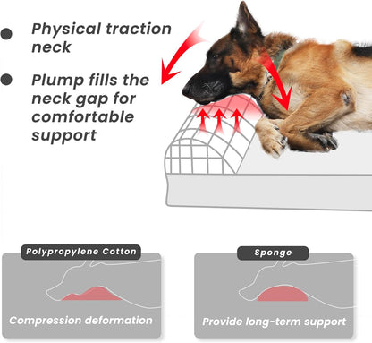 Orthopedic Dog Bed, Slate Grey 50''x36''x10'', Memory Foam