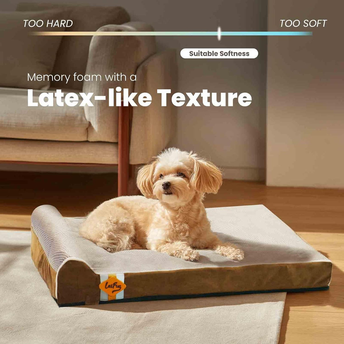 Orthopedic Dog Bed, Slate Grey 50''x36''x10'', Memory Foam
