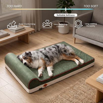 Orthopedic Dog Bed, Slate Grey 50''x36''x10'', Memory Foam