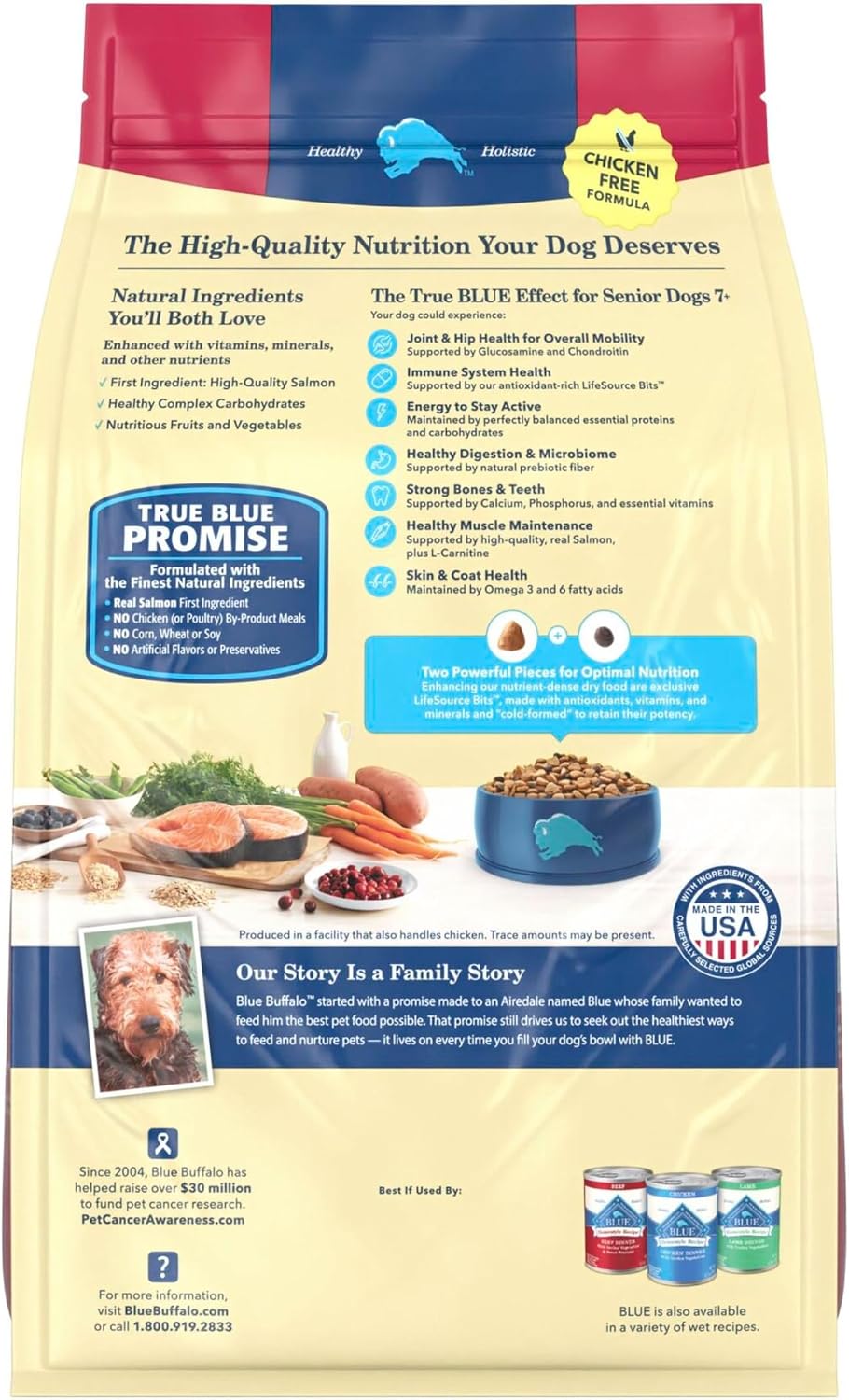 Blue Buffalo Life Protection Formula Beef Senior 7+ Dry Dog Food, 5 lb