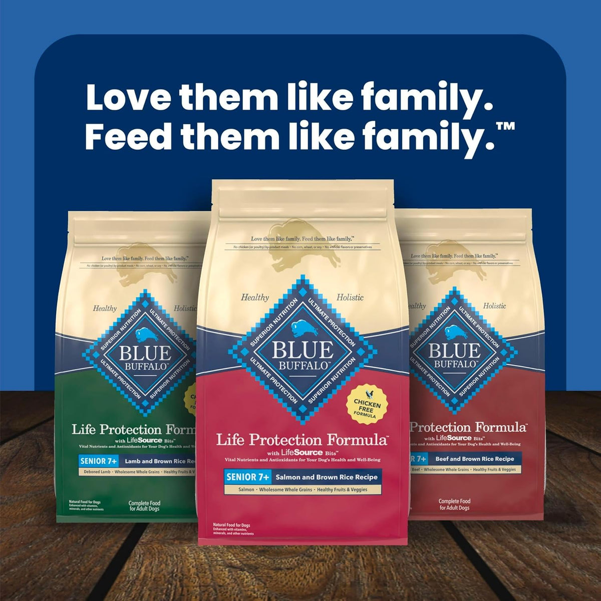 Blue Buffalo Life Protection Formula Beef Senior 7+ Dry Dog Food, 5 lb