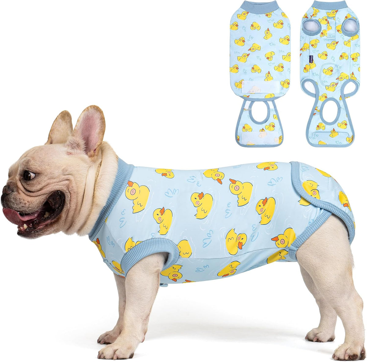 Recovery Suit for Dogs Surgery Surgical Dog Onesie, Yellow Duck, M