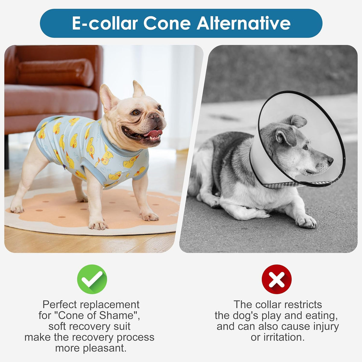 Recovery Suit for Dogs Surgery Surgical Dog Onesie, Yellow Duck, M