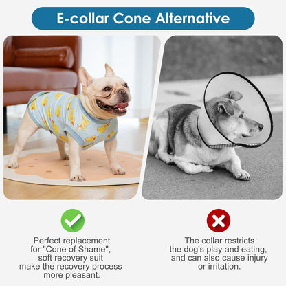 Recovery Suit for Dogs Surgery Surgical Dog Onesie, Yellow Duck, M