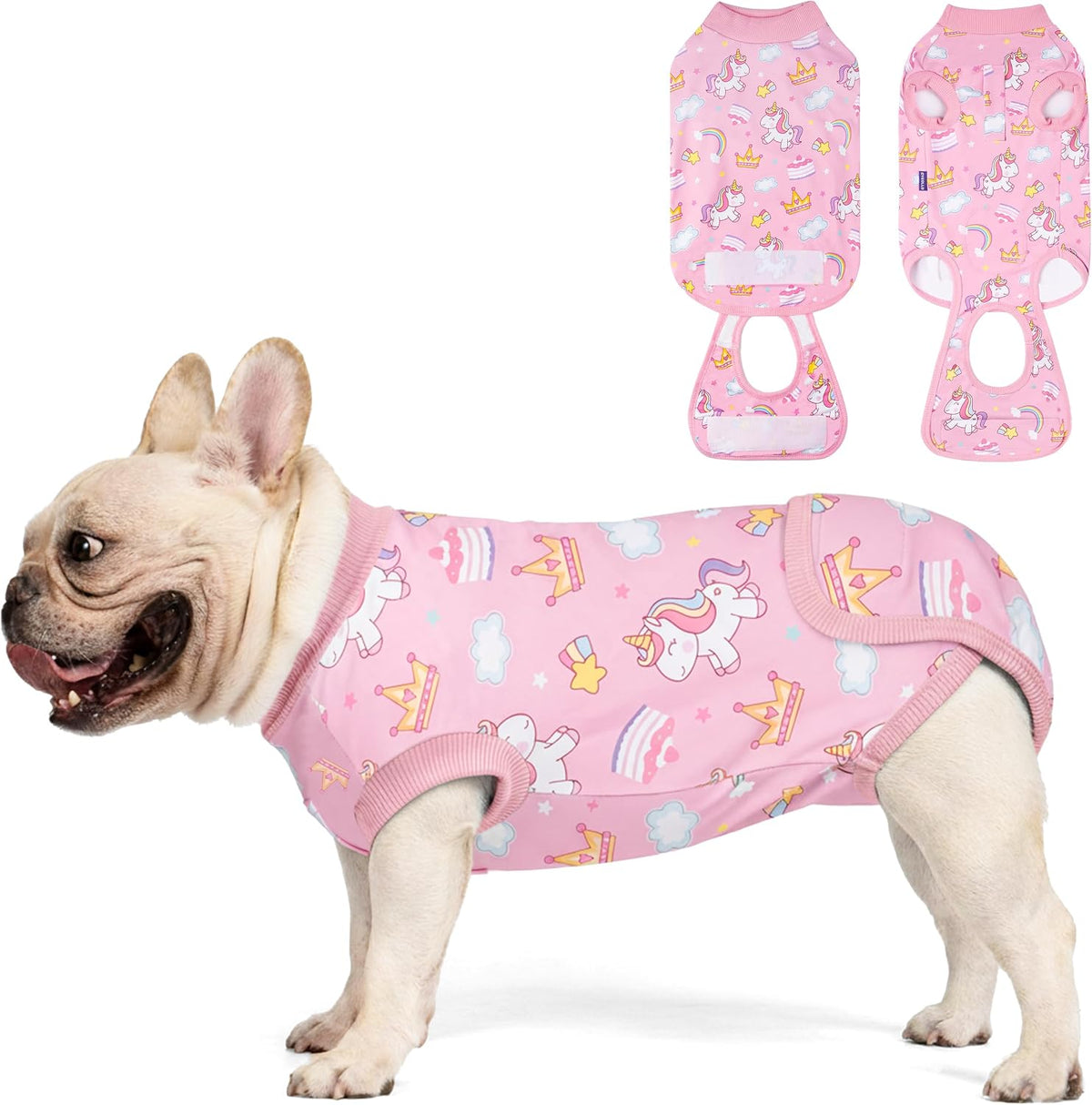 Recovery Suit for Dogs Surgery Surgical Dog Onesie, Yellow Duck, M