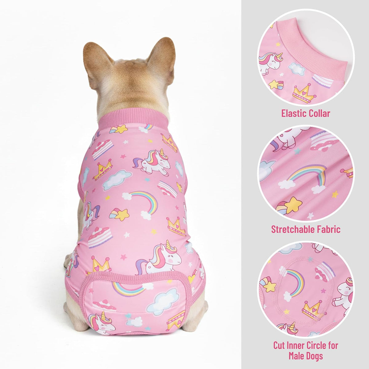 Recovery Suit for Dogs Surgery Surgical Dog Onesie, Yellow Duck, M