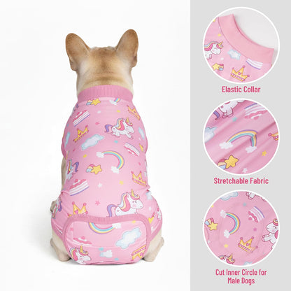 Recovery Suit for Dogs Surgery Surgical Dog Onesie, Yellow Duck, M
