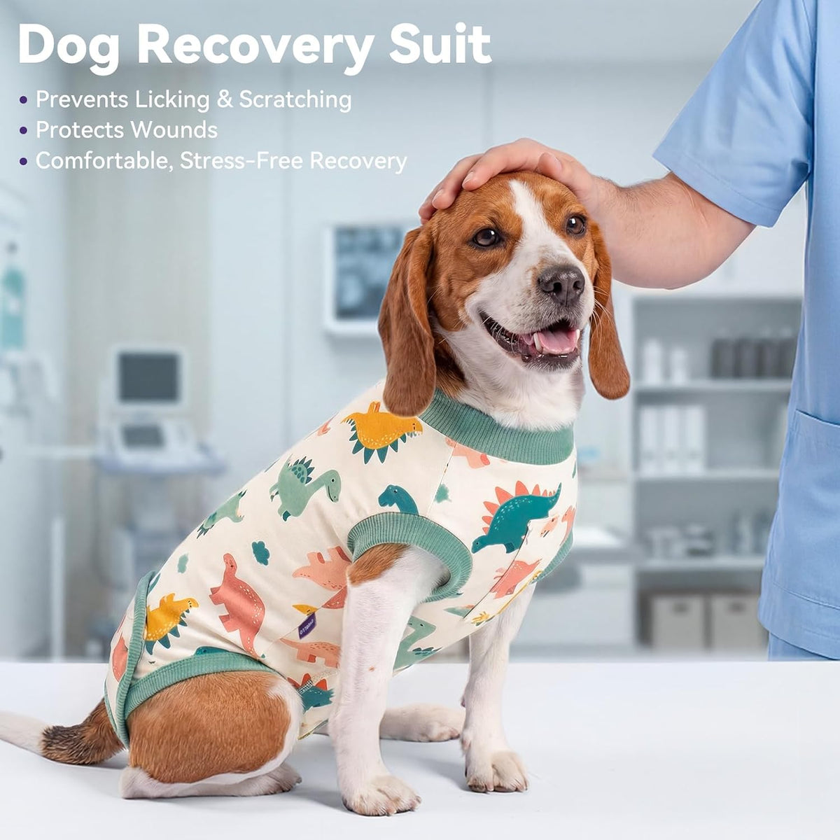 Recovery Suit for Dogs Surgery Surgical Dog Onesie, Yellow Duck, M