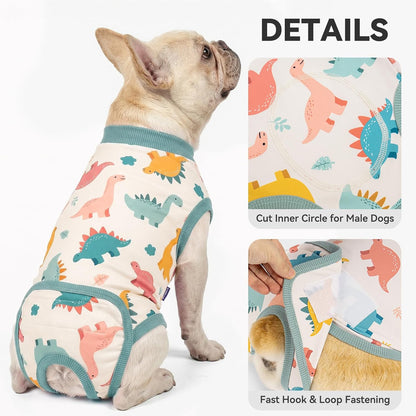 Recovery Suit for Dogs Surgery Surgical Dog Onesie, Yellow Duck, M