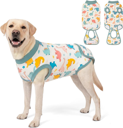 Recovery Suit for Dogs Surgery Surgical Dog Onesie, Yellow Duck, M