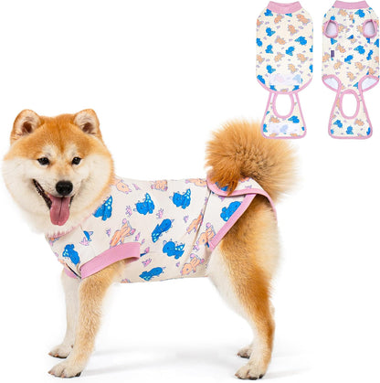 Recovery Suit for Dogs Surgery Surgical Dog Onesie, Yellow Duck, M