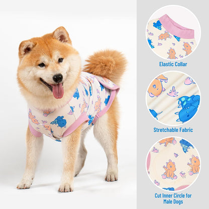 Recovery Suit for Dogs Surgery Surgical Dog Onesie, Yellow Duck, M