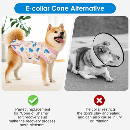 Recovery Suit for Dogs Surgery Surgical Dog Onesie, Yellow Duck, M
