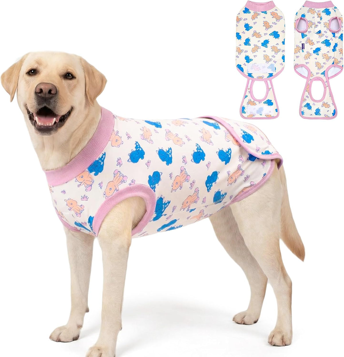 Recovery Suit for Dogs Surgery Surgical Dog Onesie, Yellow Duck, M
