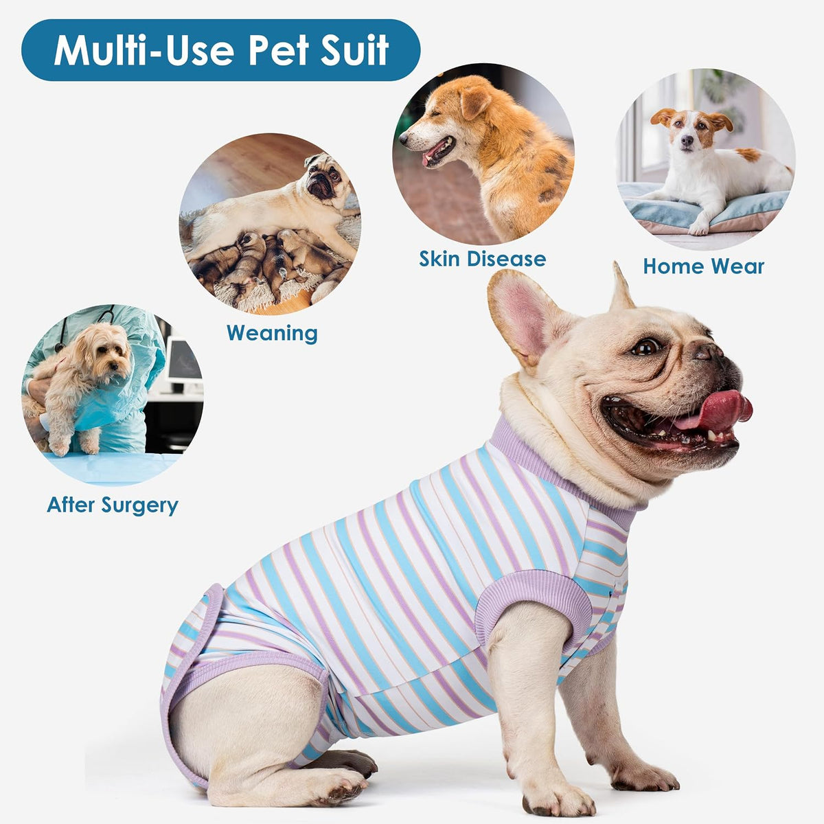Recovery Suit for Dogs Surgery Surgical Dog Onesie, Yellow Duck, M