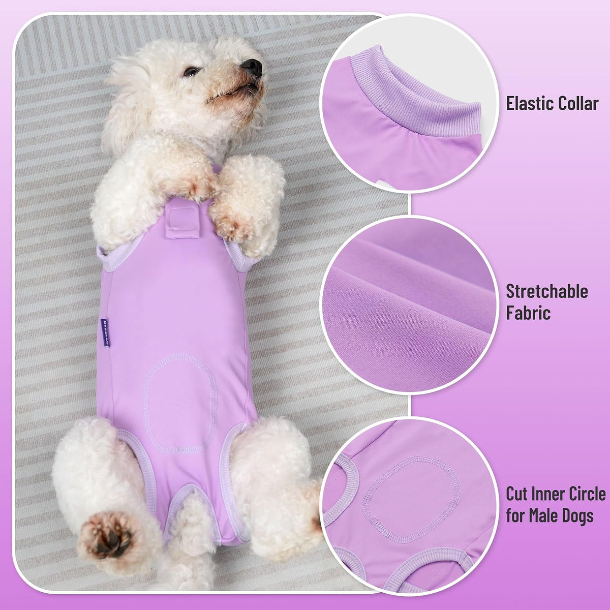 Recovery Suit for Dogs Surgery Surgical Dog Onesie, Yellow Duck, M