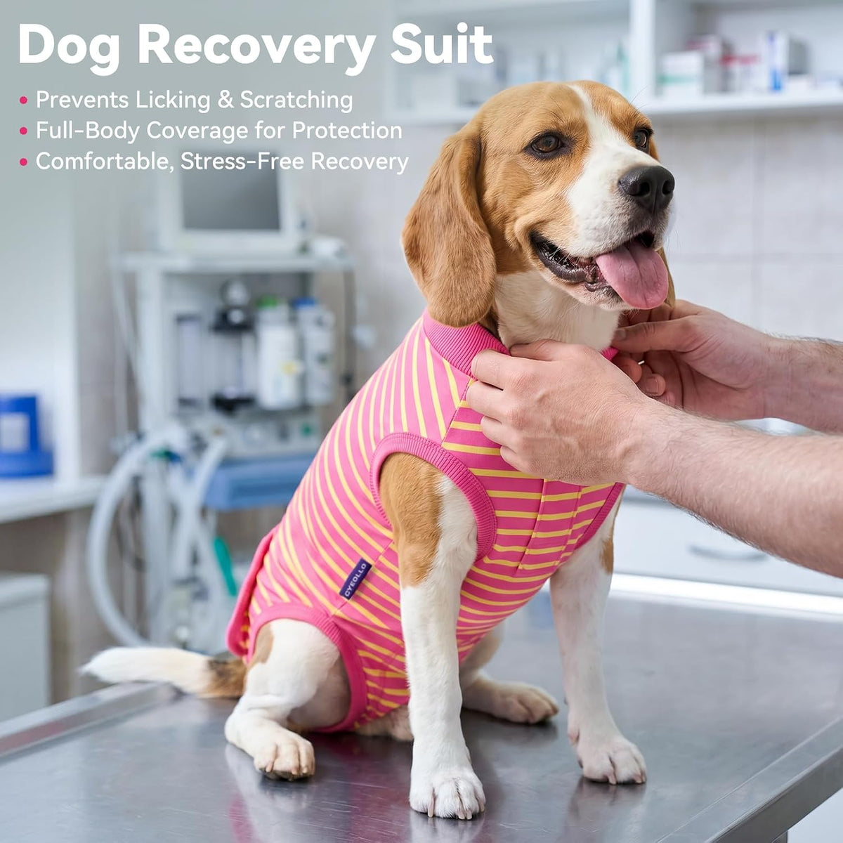 Recovery Suit for Dogs Surgery Surgical Dog Onesie, Yellow Duck, M