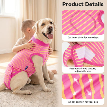 Recovery Suit for Dogs Surgery Surgical Dog Onesie, Yellow Duck, M