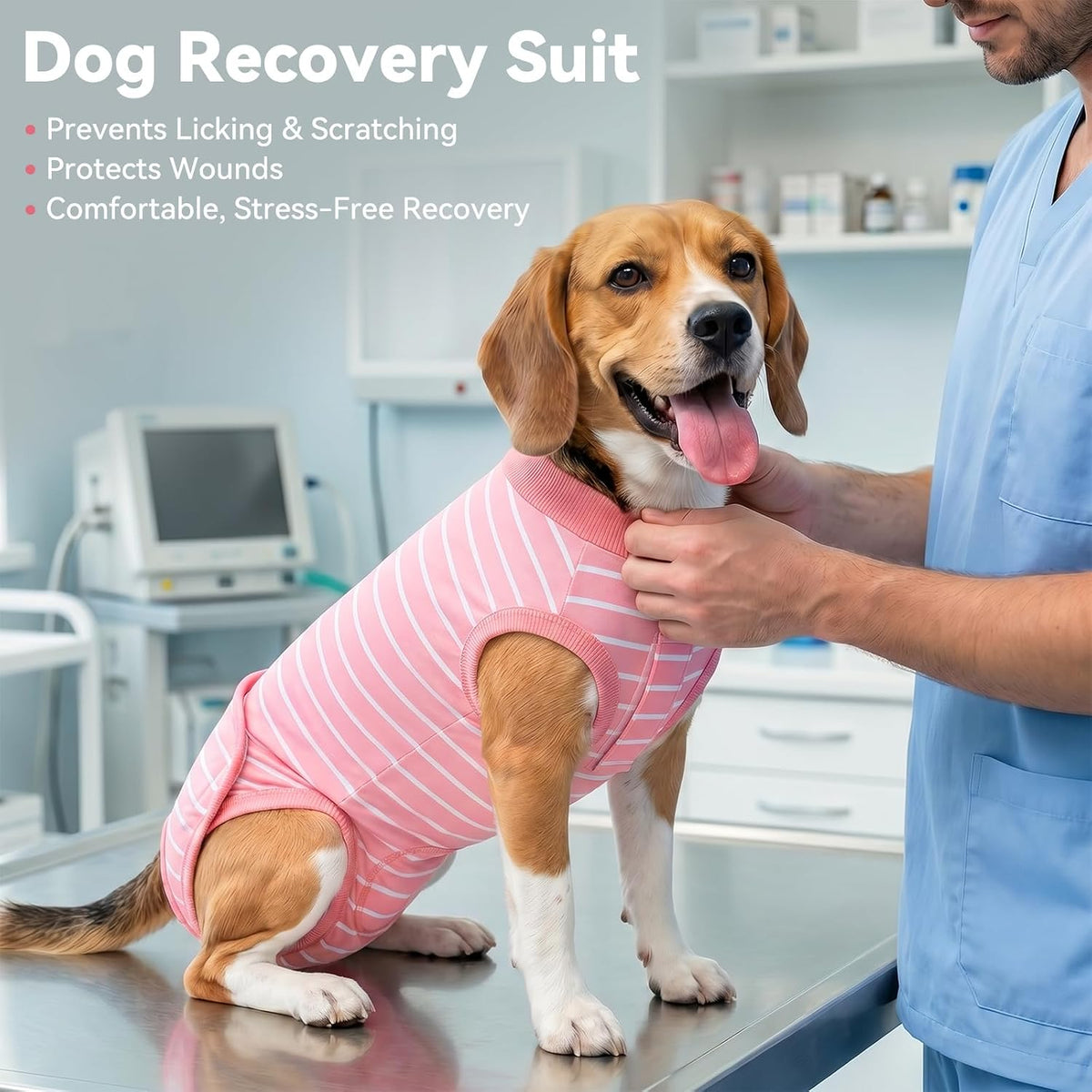 Recovery Suit for Dogs Surgery Surgical Dog Onesie, Yellow Duck, M