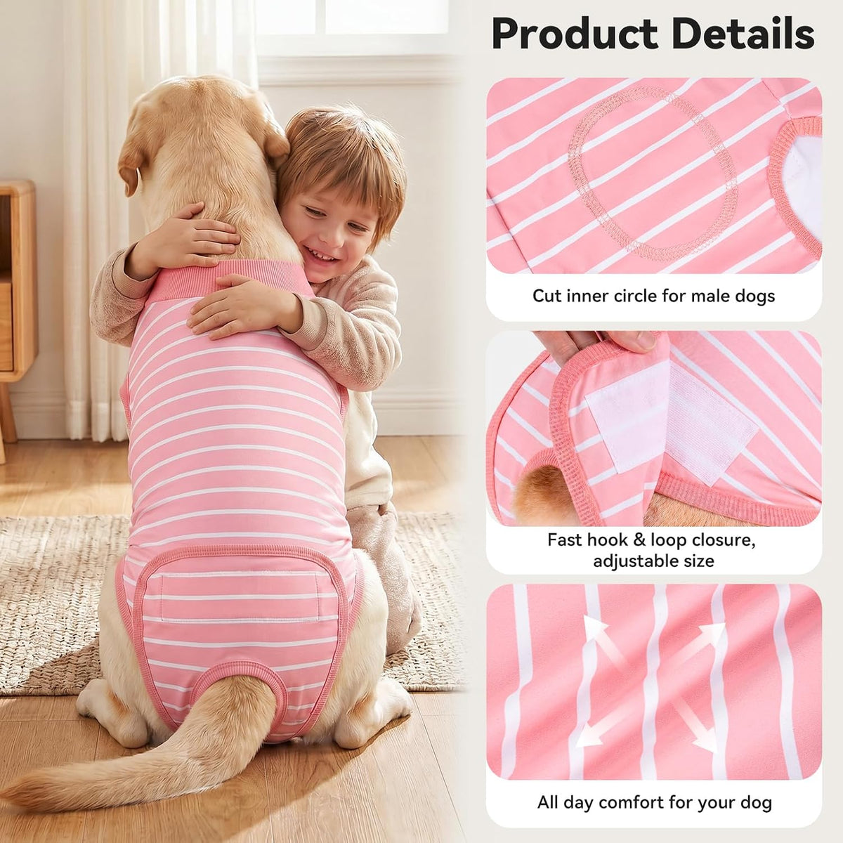 Recovery Suit for Dogs Surgery Surgical Dog Onesie, Yellow Duck, M