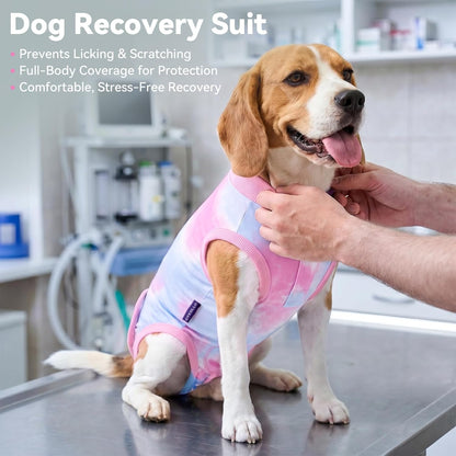 Recovery Suit for Dogs Surgery Surgical Dog Onesie, Yellow Duck, M