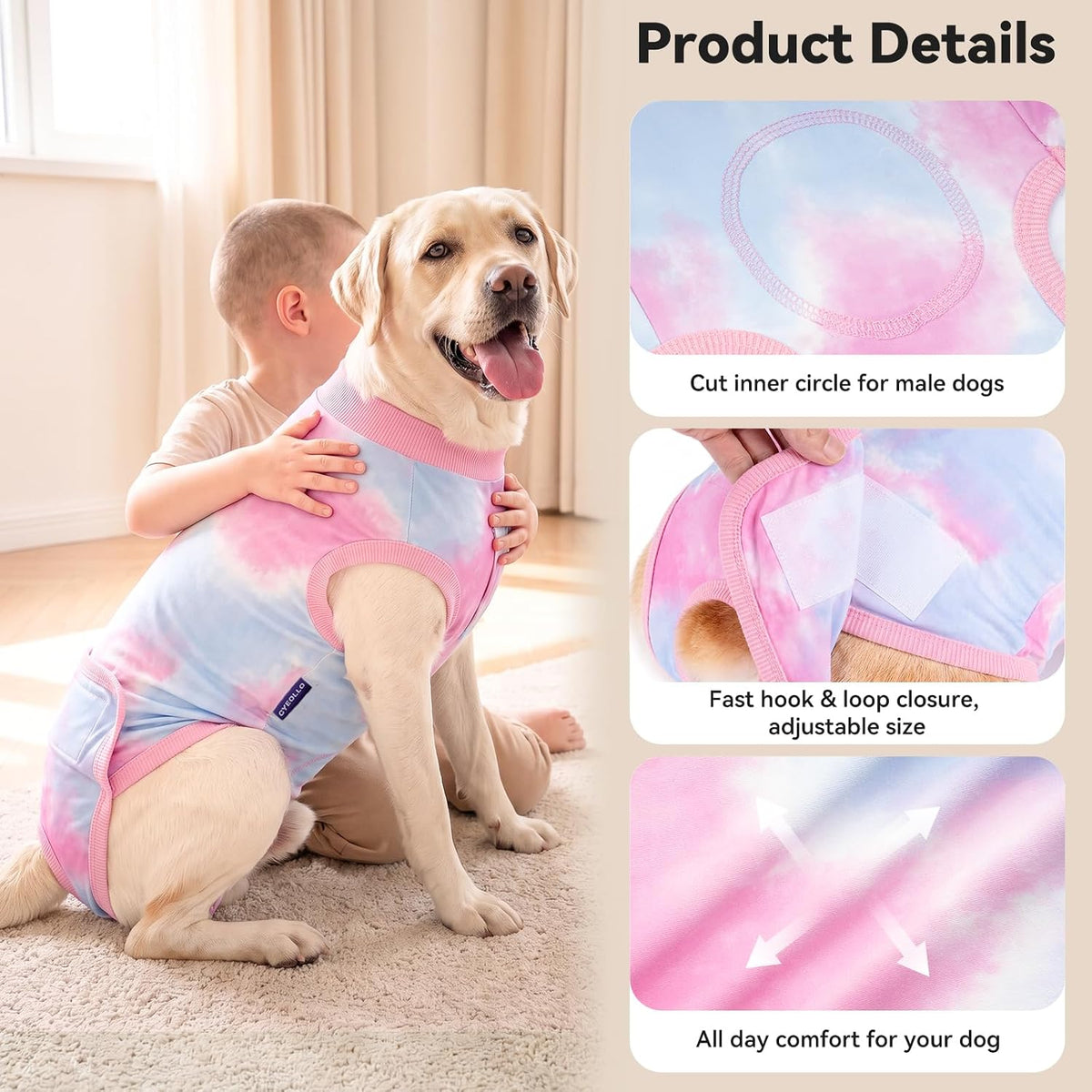 Recovery Suit for Dogs Surgery Surgical Dog Onesie, Yellow Duck, M