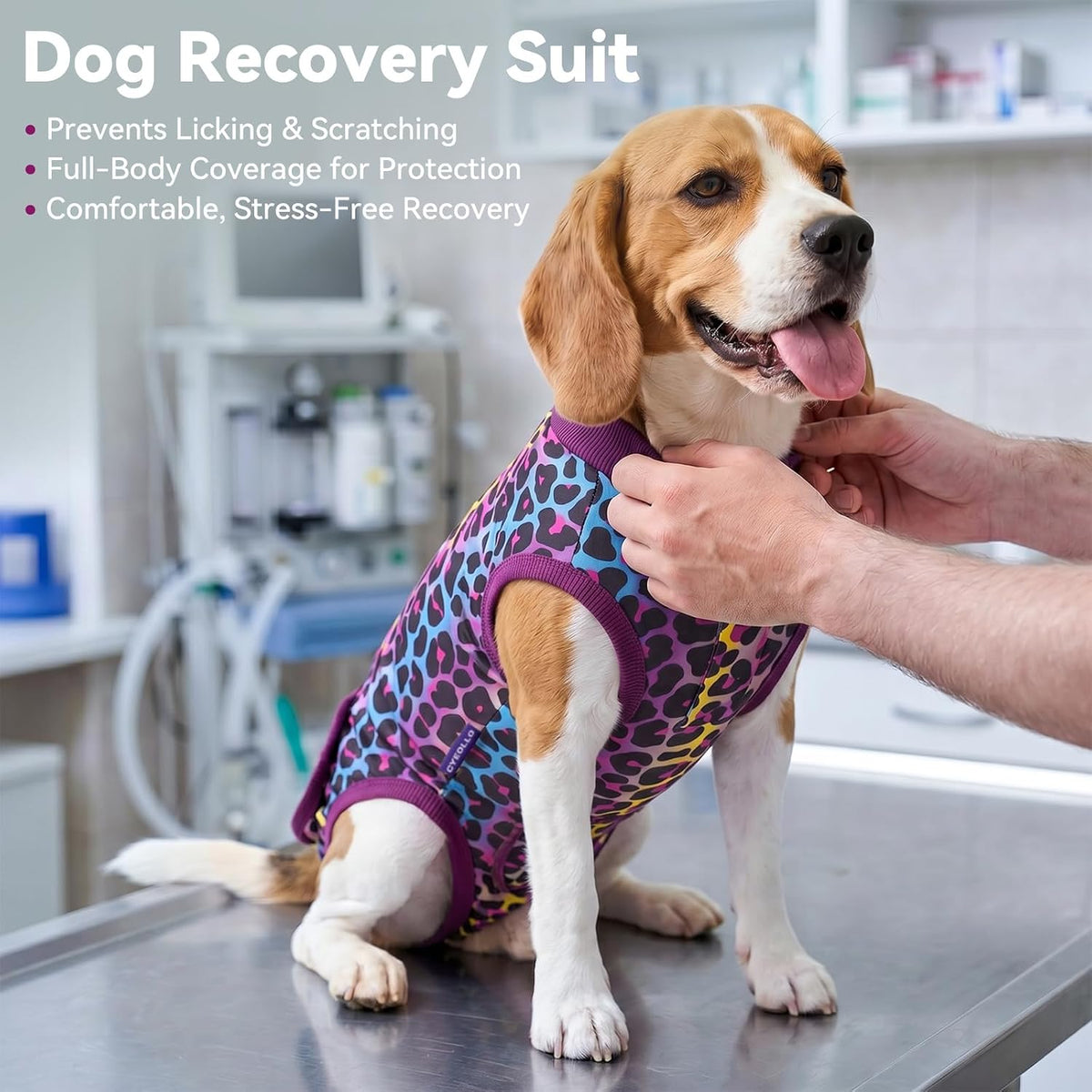 Recovery Suit for Dogs Surgery Surgical Dog Onesie, Yellow Duck, M