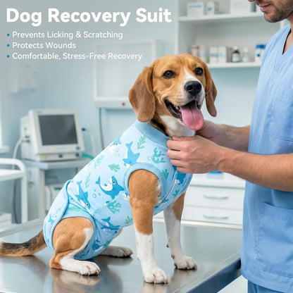 Recovery Suit for Dogs Surgery Surgical Dog Onesie, Yellow Duck, M