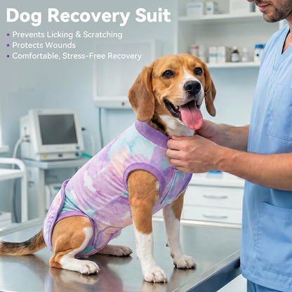 Recovery Suit for Dogs Surgery Surgical Dog Onesie, Yellow Duck, M